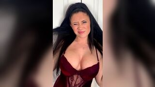 Lizzy Wurst Teasing her Big Tits in Amazing Lingerie