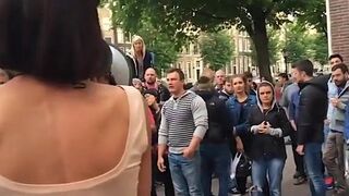 Milo Moire Lets Strangers Play With Her Boobs & Finger Her Vagina In Public