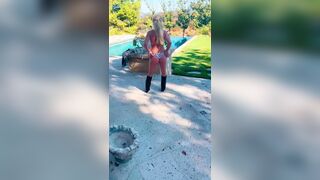 Britney Spears Teasing While Wearing Bikini Outdoor Video