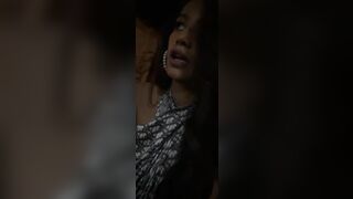 Indian Busty Wearing Saree Teasing Her Fans While Streaoming Video