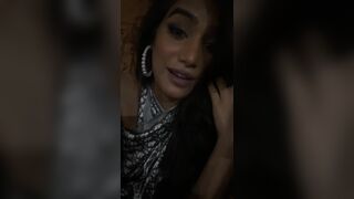 Indian Busty Wearing Saree Teasing Her Fans While Streaoming Video