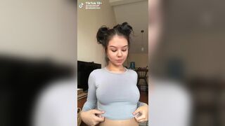 Nakedttoff Lusty Mixed Asian Showing Off her Pierced Tits on Cam Tiktok Video