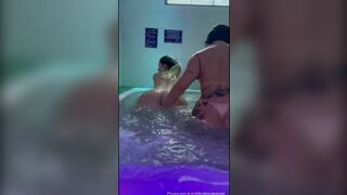 Brena Barbosa sucking the guy with talent and playing with a friend in the bathtub