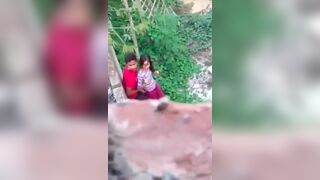 Filmed neighbor lovers secretly fucking under the guise of wall compound
 Indian Video