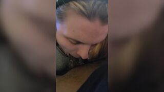 White Girl Giving Sloppy Toppy to Black Dick