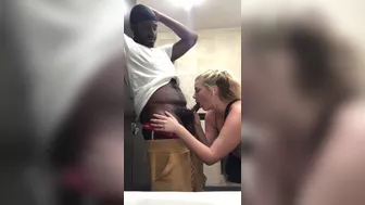 White Girl Sucks BBC at local Bar