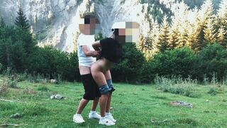 Big Ass Girl Fucked in the forest in standing Doggystyle