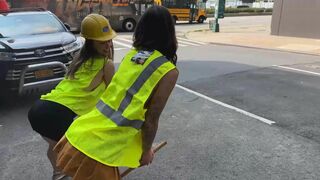 Sexy Road Cleaners Twerking And Shows Their Tits In Public Video