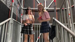 Sexy Teen Sluts Shows Pierced Tits In Public Leaked Video