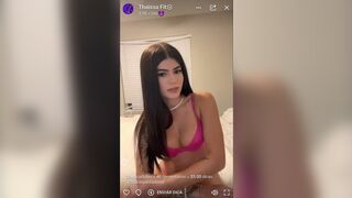 Thaissa Fit Cute Babe In Pink Lingerie Doing a Live Video