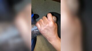 Natural Black Dick Handjob