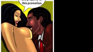 Savita Bhabhi talking to her husband about promotion on the phone while kissing the boss
 Indian Video