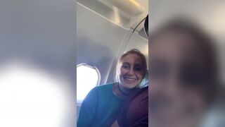 Teen Sucks Cock on a public plane