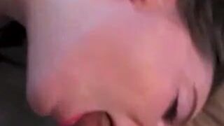 Blowjob with deepthroat and cum on face