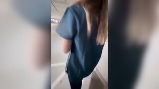 Hot nurse fucked after work in the hospital parking garage.