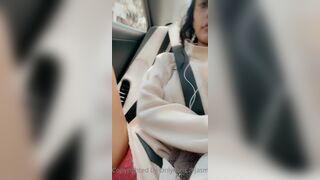 Jasminx Touching Her Hairy Pussy In A Public Taxi Onlyfans Video