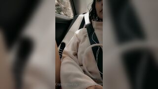 Jasminx Touching Her Hairy Pussy In A Public Taxi Onlyfans Video