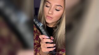 Ellalxox Blonde Licking Her Creamy Dildo ASMR Onlyfans Video