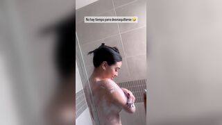 Gemelas Abello Aka Twins Bella Nude In Shower Cleaning Her Boobs With Soap Video