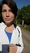 Short hair girl shows off