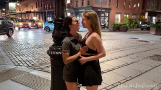 Missionicecream Busty Girls Changing Clothes And Flashing Big Tits In Busy Public Video