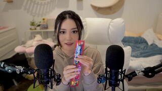 AngelsKimi AKA Plushys Teasing Fans While Eating Candy And Whispering ASMR Video