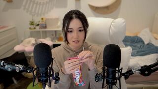 AngelsKimi AKA Plushys Teasing Fans While Eating Candy And Whispering ASMR Video