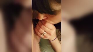 Pregnant wife sucks her husband