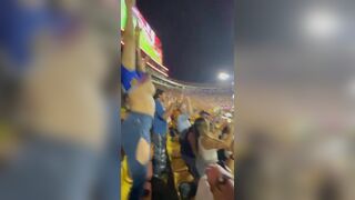 Spanish Babe Lifts Up Her Top And Shake Big Boobs In Public Football Game Viral Video