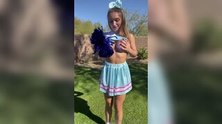 Skylarmaexo Cheeleader Outdoor Playing Her Boobs And Taking Big Dildo In Her Tight Pussy Onlyfans Video