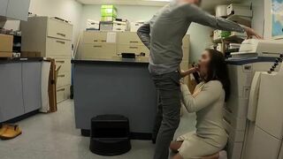 Today in public friday a blowjob in the copy room of the office.