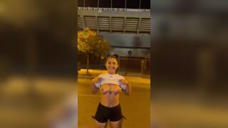 Brazilian football fangirl flashes for scoring goal LEAK BOOBS TITS