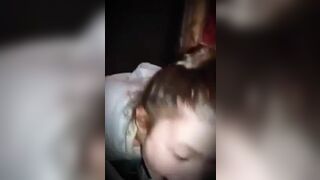 Slut sucking off her black friend in her bedroom when suddenly her grandma walks in. Too bad we dont see grandma, she must be in total shock.