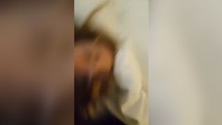 Teen blonde sucking the big black cock