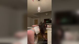 TrinityBandit Teasing Booty And Squeezing Tits In The Kitchen Onlyfans Video