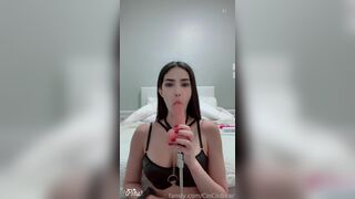 Cincinbear Big Dildo Blowjob Making Her Eyes Go Horny Fansly Video