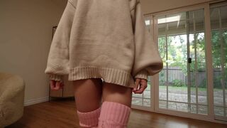 Caroline Zalog Teasing Fans During Socks Try On Haul Leaked Video