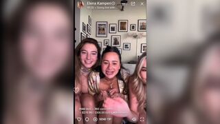 Elena Kamperi Teasing Her Juicy Tits With Her Friends While Streaming Leaked Video