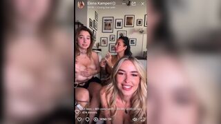 Elena Kamperi Teasing Her Juicy Tits With Her Friends While Streaming Leaked Video