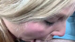 Girlfriend sucking and masturbating in car