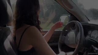 Hot Stella Violet Blowjob in Car Sex Video