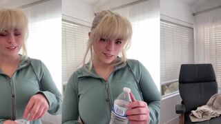 Sabrina Banks Blonde Bar Having JOI After Jogging