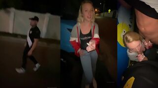 Dixie Lynn Slutty Babe Sucking Two Strangers Cockd in Public