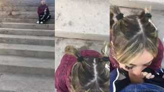 Mewslut POV Sucking Stranger Cock And Got Facial Cumshot in Public