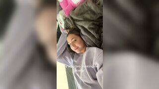 Tiktok Teen Playing With Pussy While Stepbrother Sleeps Leaked