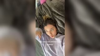 Tiktok Teen Playing With Pussy While Stepbrother Sleeps Leaked