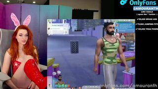 Amouranth Squeezing Tits While Playing Adult Game Video