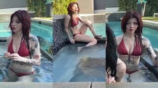 Noemiexlili Aka Cinnanoe Pool Stream In Bikini Leaked Video