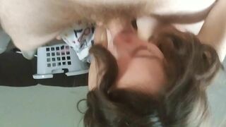 Beautiful Stepsis Sophie services brother playful morning blowjob!