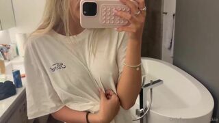 Breckie Hill Teases Hard Nipples In White T Shirt Onlyfans Video